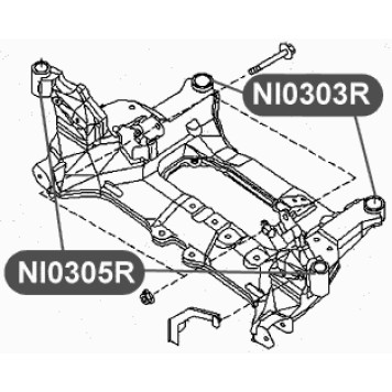 Сайлентблок подрамника передней подвески, передний VTR NI0305R-1