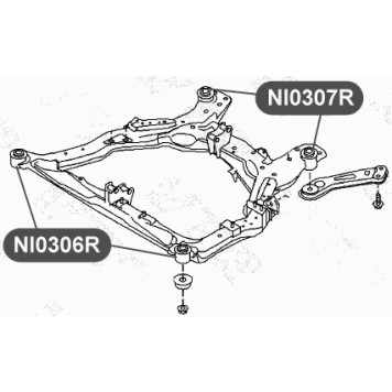 Сайлентблок подрамника передней подвески, передний VTR NI0306R-1