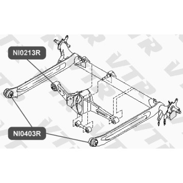Сайлентблок полиуретановый балки задней подвески, передний VTR NI0403RP-1