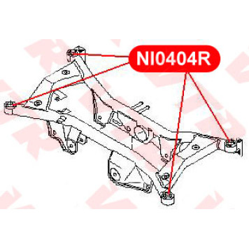Сайлентблок полиуретановый балки задней подвески VTR NI0404RP-1