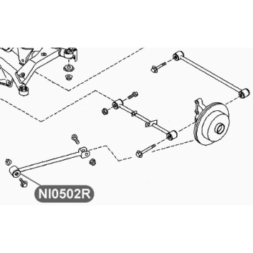 Сайлентблок нижней продольной тяги задней подвески VTR NI0502R-2