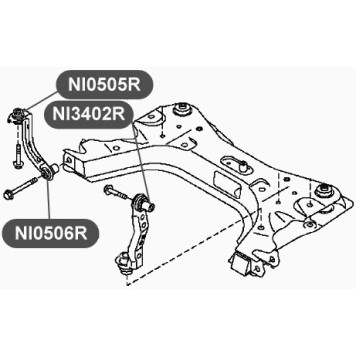 Сайлентблок кронштейна передней подвески, нижний VTR NI0506R-1
