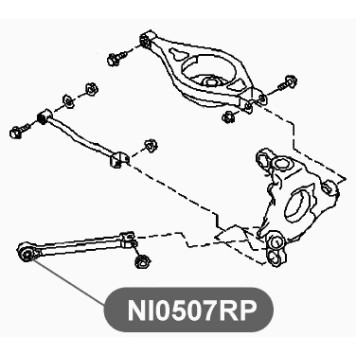 Сайлентблок полиуретановый продольной тяги задней подвески VTR NI0507RP-1