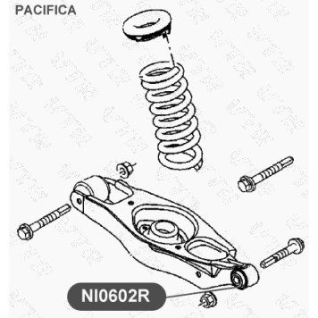 Сайлентблок поперечной тяги задней подвески, левый VTR NI0602R-2