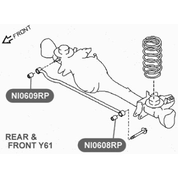 Сайлентблок полиуретановый поперечной тяги передней и задней подвесок VTR NI0608RP-1