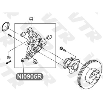 Сайлентблок цапфы задней подвески, передний VTR NI0905R-1