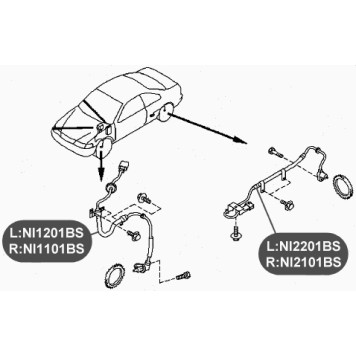 Датчик АБС передней подвески, правый VTR NI1101BS-1