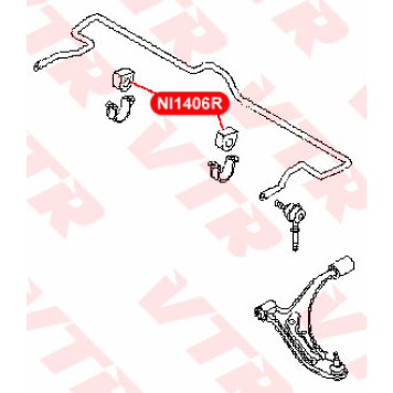 Втулка стабилизатора передней подвески, внутренняя VTR NI1406R-1