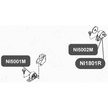 Сайлентблок задней подушки двигателя VTR NI1801R-1