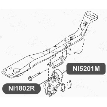 Сайлентблок левой подушки двигателя VTR NI1802R-1
