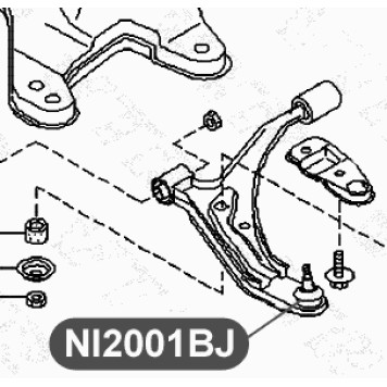 Опора шаровая нижнего рычага передней подвески VTR NI2001BJ-1