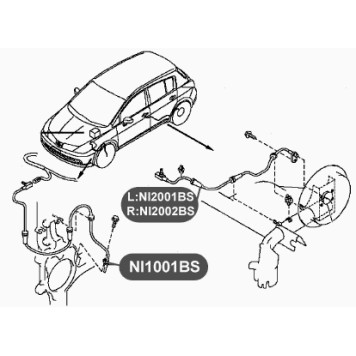 Датчик АБС задней подвески, правый VTR NI2002BS-1