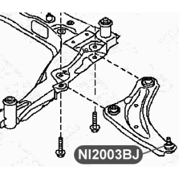Опора шаровая нижнего рычага передней подвески VTR NI2003BJ-1