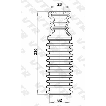 Чехол стойки амортизатора передней подвески VTR NI2601R-1
