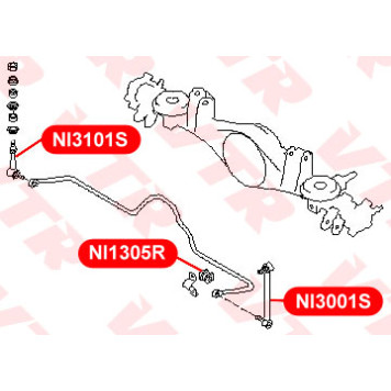 Тяга стабилизатора задней подвески, левая VTR NI3001S-1