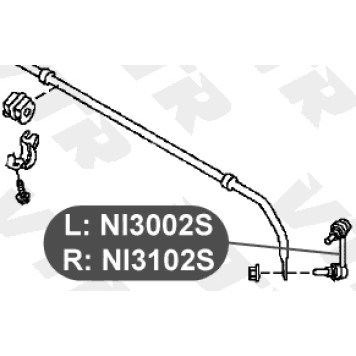 Тяга стабилизатора задней подвески, левая VTR NI3002S-1
