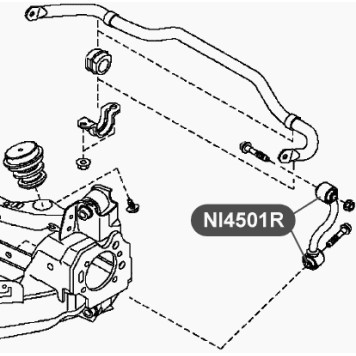 Сайлентблок тяги стабилизатора задней подвески VTR NI4501R-1