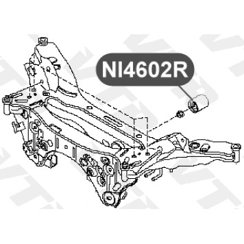 Сайлентблок подушки дифференциала задней подвески VTR NI4602R-1