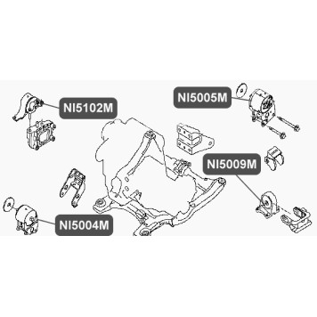 Подушка двигателя, правая VTR NI5102M-1