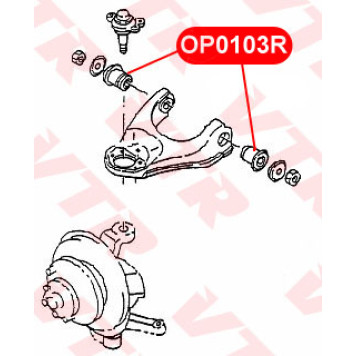 Сайлентблок полиуретановый верхнего рычага передней подвески VTR OP0103RP-1