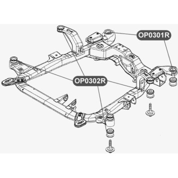 Сайлентблок подрамника передней подвески, задний VTR OP0301R-1