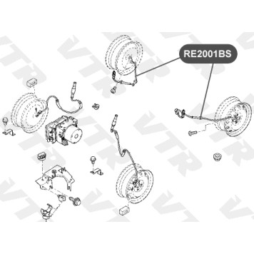 Датчик АБС задней подвески, двусторонний VTR RE2001BS-1