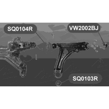 Сайлентблок рычага передней подвески, задний VTR SQ0103R-1