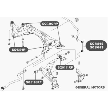 Сайлентблок полиуретановый рычага передней подвески, задний VTR SQ0111RP-2