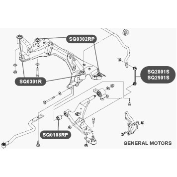 Сайлентблок подрамника передней подвески, передний VTR SQ0301R-2