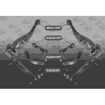 Сайлентблок полиуретановый продольного рычага задней подвески VTR SQ0501RP-1