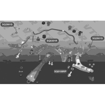 Тяга стабилизатора передней подвески, левая VTR SQ2801S-1