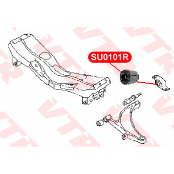 Сайлентблок полиуретановый рычага передней подвески, задний (без кронштейна) VTR SU0101RP-1