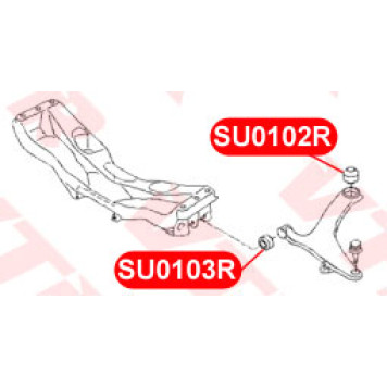 Сайлентблок полиуретановый рычага передней подвески, задний VTR SU0102RP-1