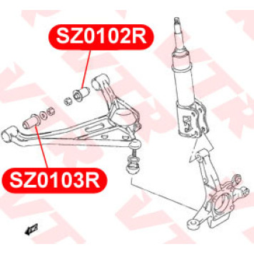Сайлентблок рычага передней подвески, задний VTR SZ0102R-1