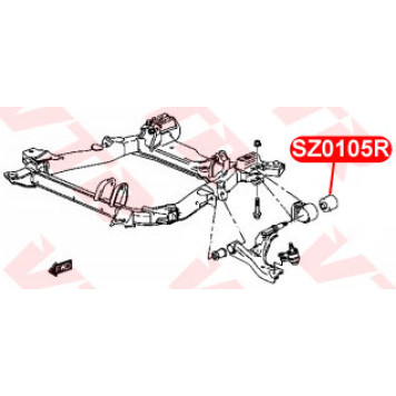 Сайлентблок рычага передней подвески, задний (без кронштейна) VTR SZ0105R-1
