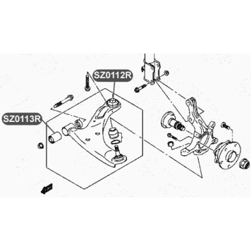 Сайлентблок рычага передней подвески, задний VTR SZ0112R-1