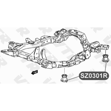 Cайлентблок подрамника передней подвески, передний VTR SZ0301R-1