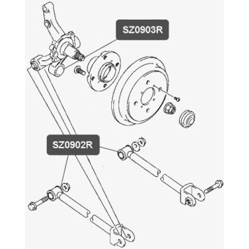 Сайлентблок цапфы задней подвески, нижний VTR SZ0903R-1