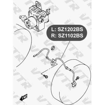 Датчик АБС передней подвески, левый VTR SZ1202BS-1