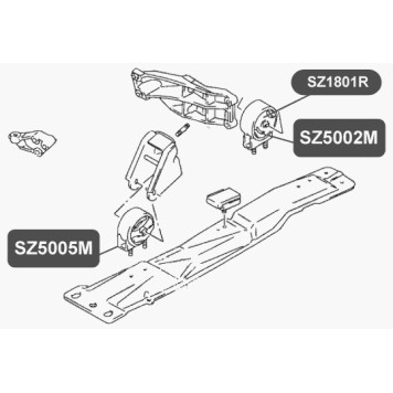 Сайлентблок задней подушки двигателя VTR SZ1801R-1