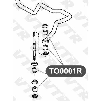 Втулка полиуретановая стабилизатора передней и задней подвесок, универсальная VTR TO0001RP-1