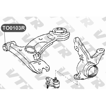 Сайлентблок нижнего рычага передней подвески, передний VTR TO0103R-1