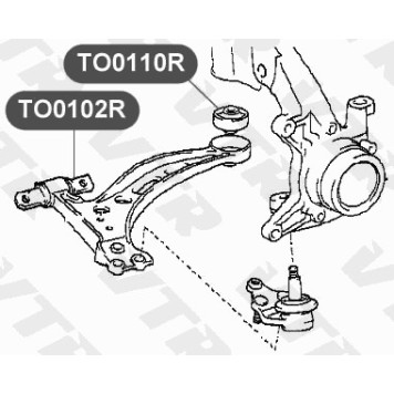 Сайлентблок нижнего рычага передней подвески, задний VTR TO0110R-1