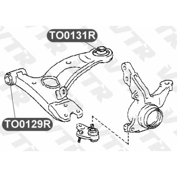 Сайлентблок полиуретановый рычага передней подвески, передний VTR TO0129RP-1