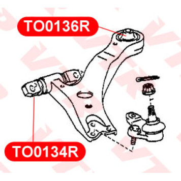 Сайлентблок полиуретановый переднего рычага передней подвески, передний VTR TO0134RP-1