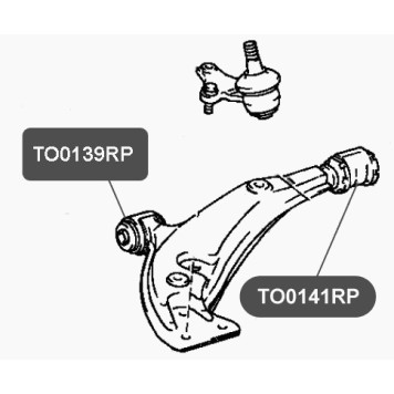 Сайлентблок полиуретановый рычага передней подвески, передний VTR TO0139RP-1