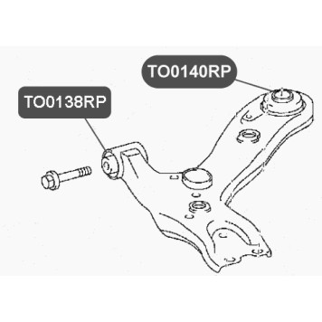 Сайлентблок полиуретановый рычага передней подвески, задний VTR TO0140RP-1