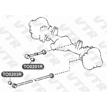 Сайлентблок верхнего продольного рычага задней подвески VTR TO0201R-1