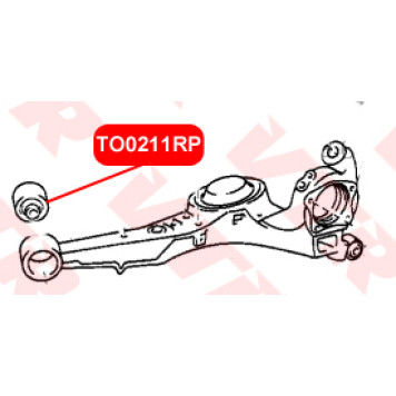Сайлентблок полиуретановый продольного рычага задней подвески, передний VTR TO0211RP-1
