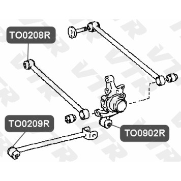 Сайлентблок цапфы задней подвески, нижний VTR TO0902R-1